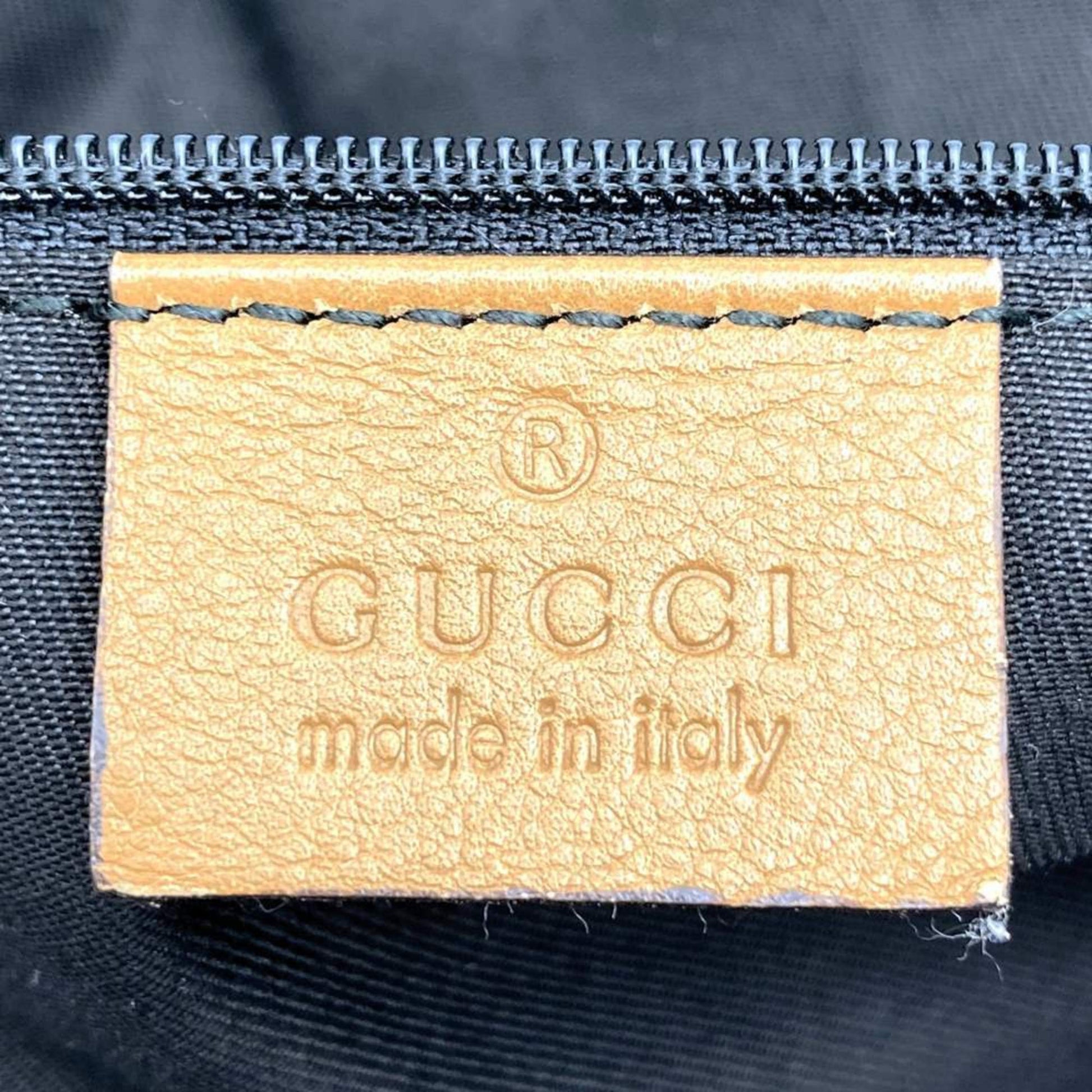 Gucci Brown Canvas Leather Handbag