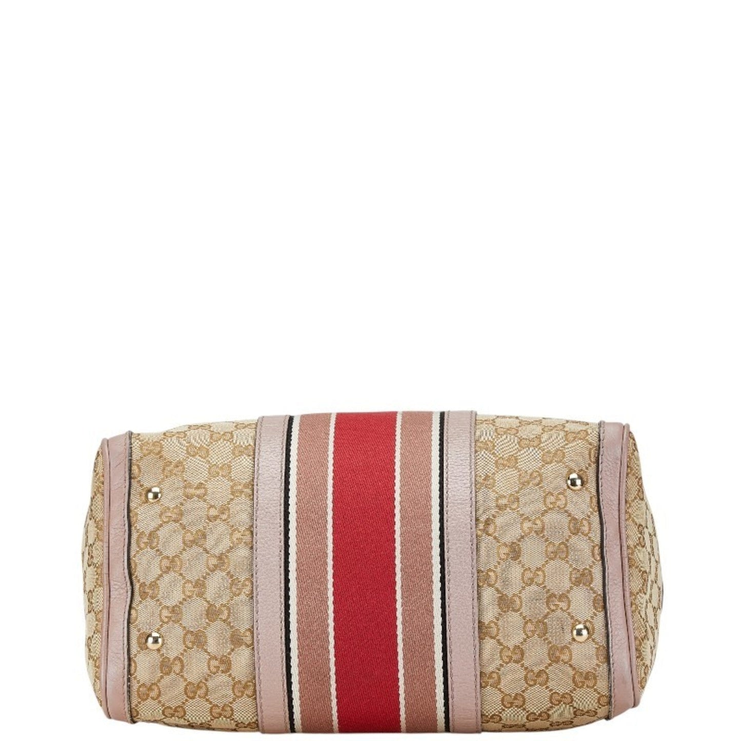 Gucci Beige Pink Canvas Leather Handbag Shoulder Bag