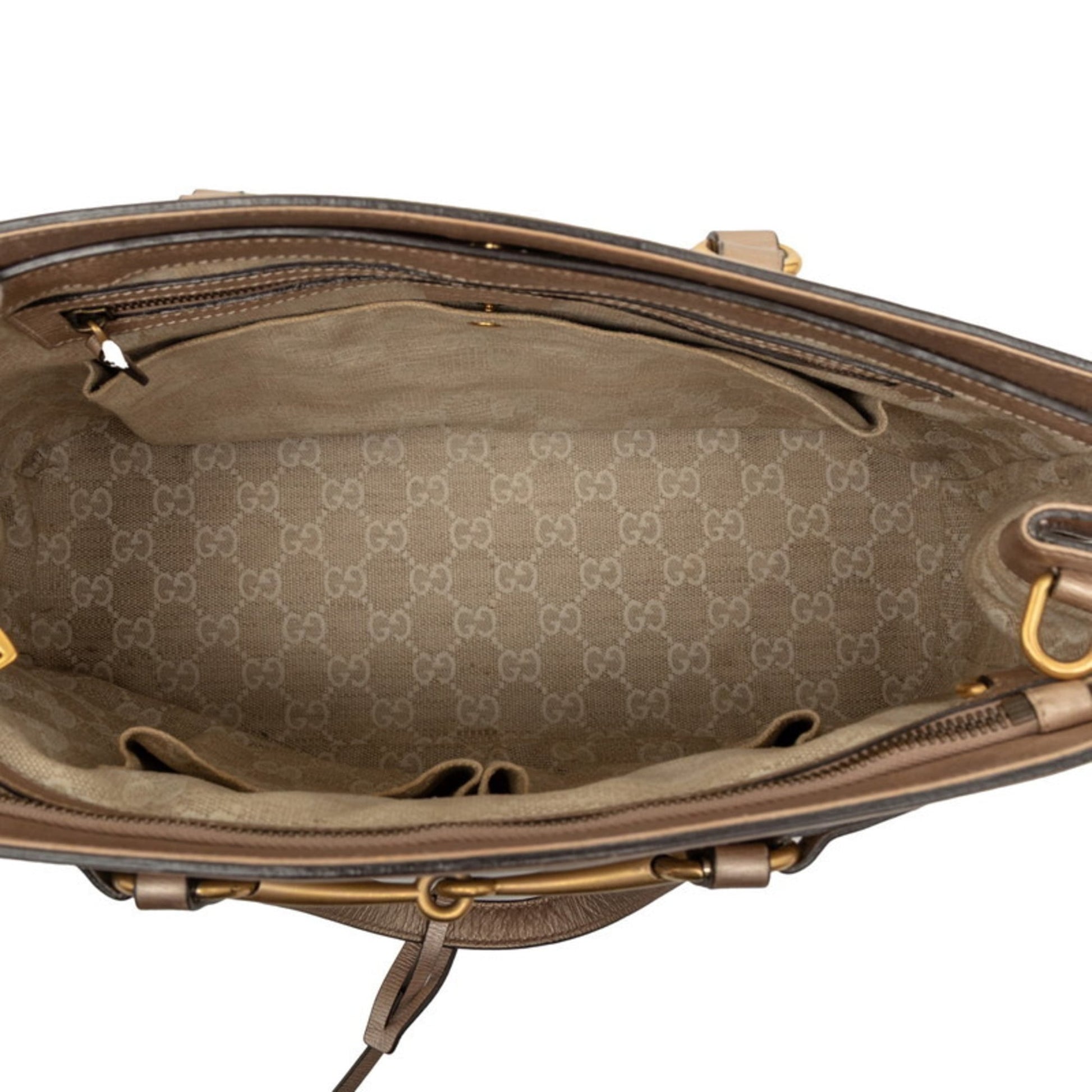 Gucci Pink Pink Beige Leather Shoulder Bag Tote Bag