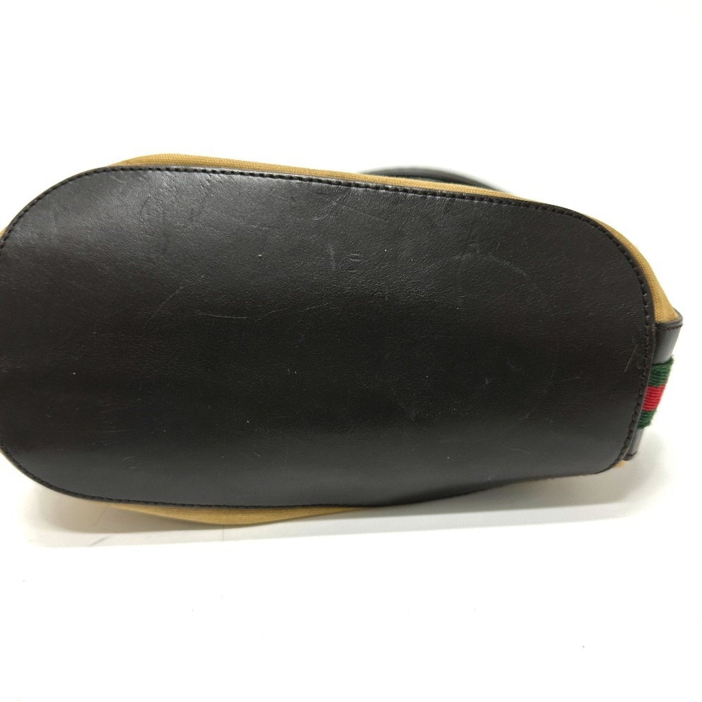 Gucci Beige Leather Canvas Shoulder Bag