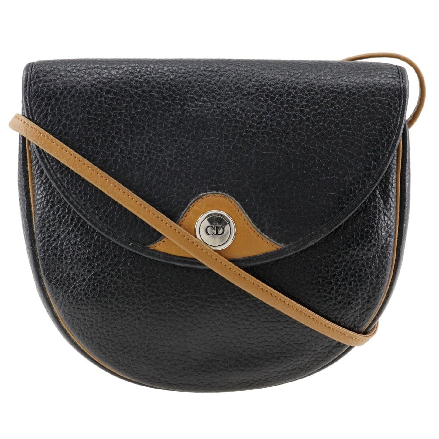 Dior Handbag Christian Pochette Shoulder Bag 9 Leather Black