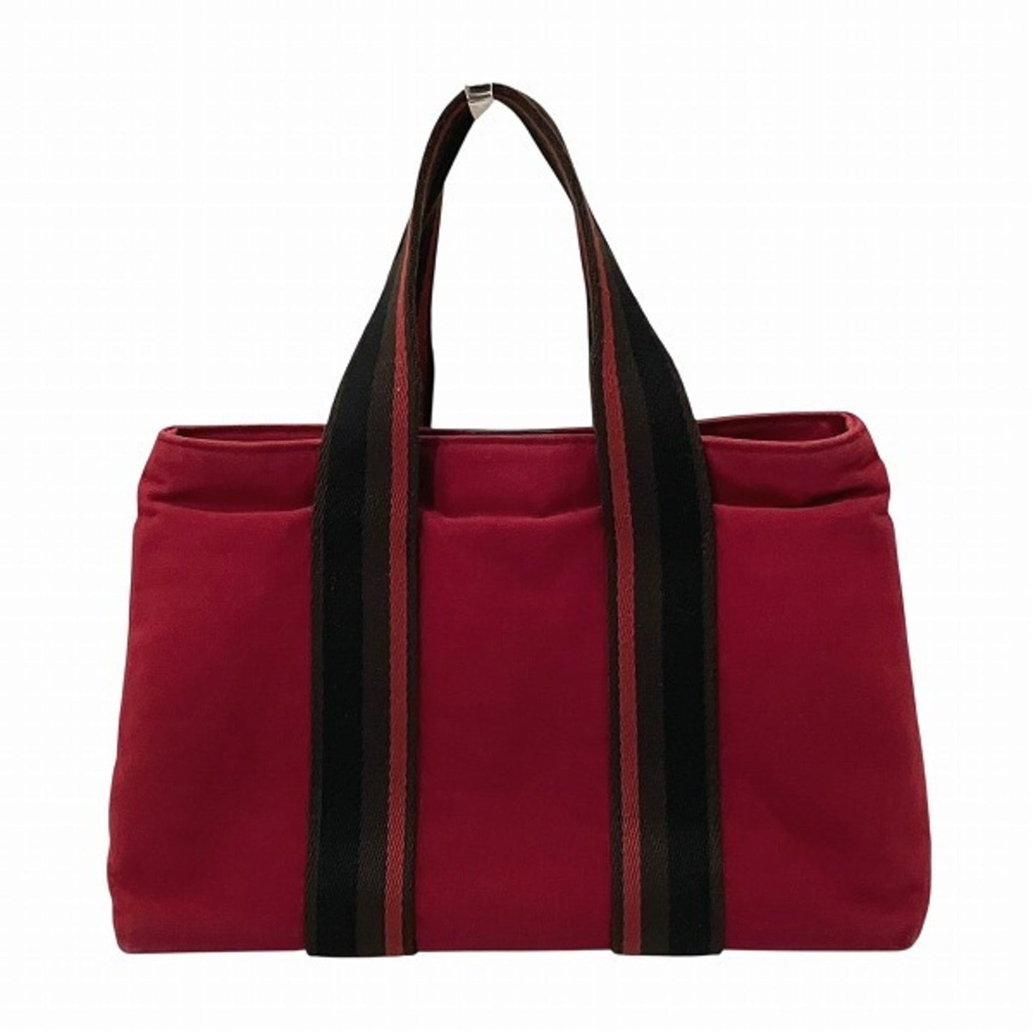 Hermes Color Tote Bag Leather Canvas Brown