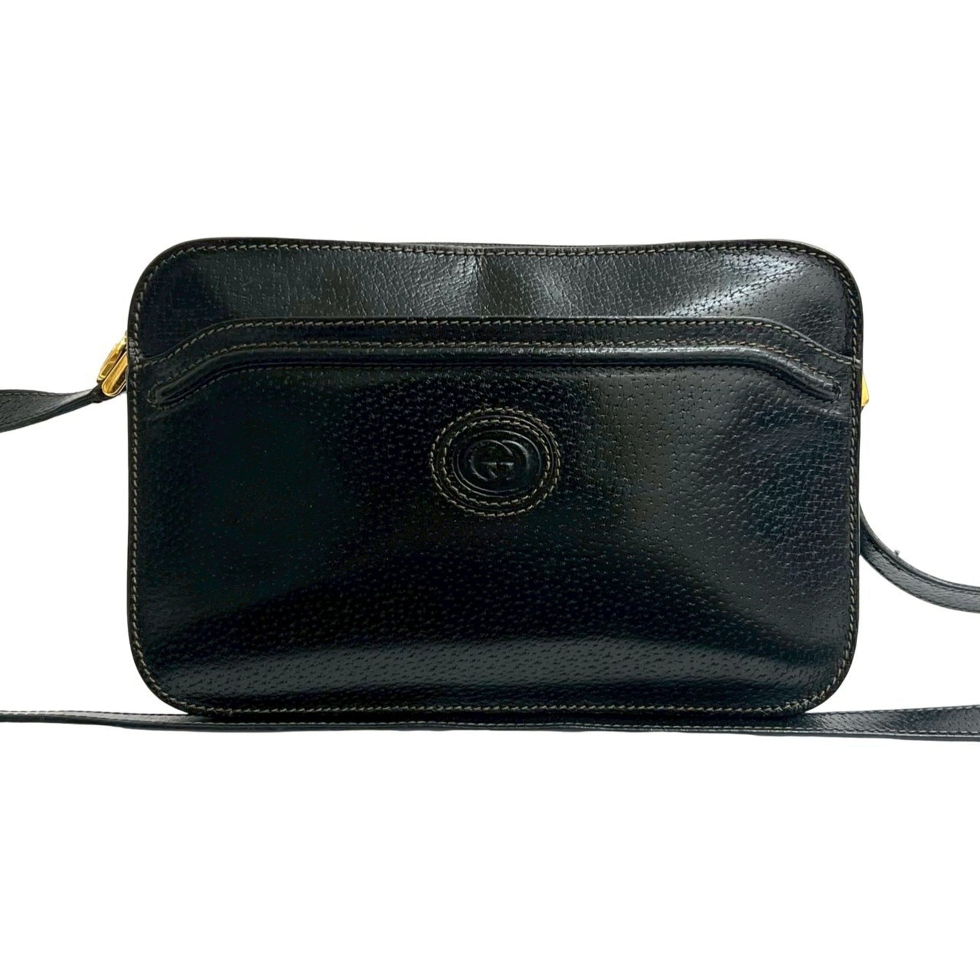 Gucci Black Leather Pochette Shoulder Bag