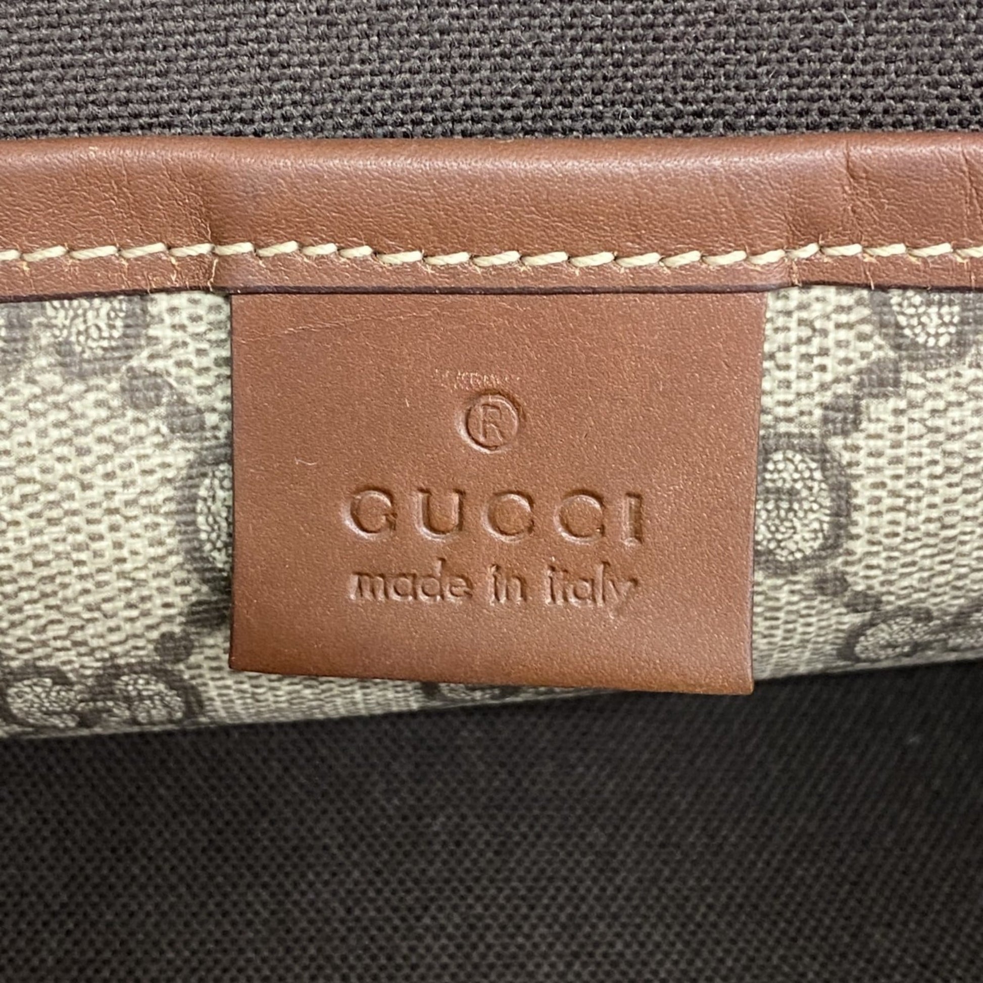 Gucci Beige Brown Pvc Tote Bag