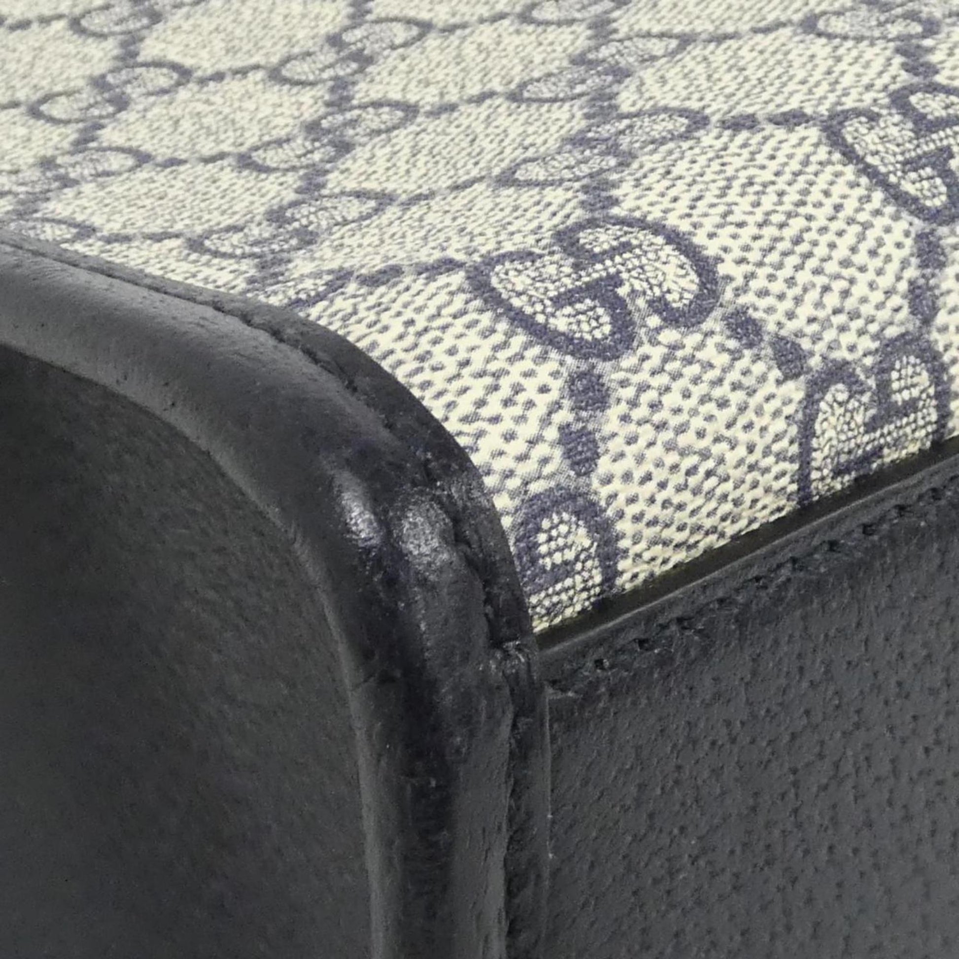 Gucci Beige Blue Gg Supreme Leather Handbag