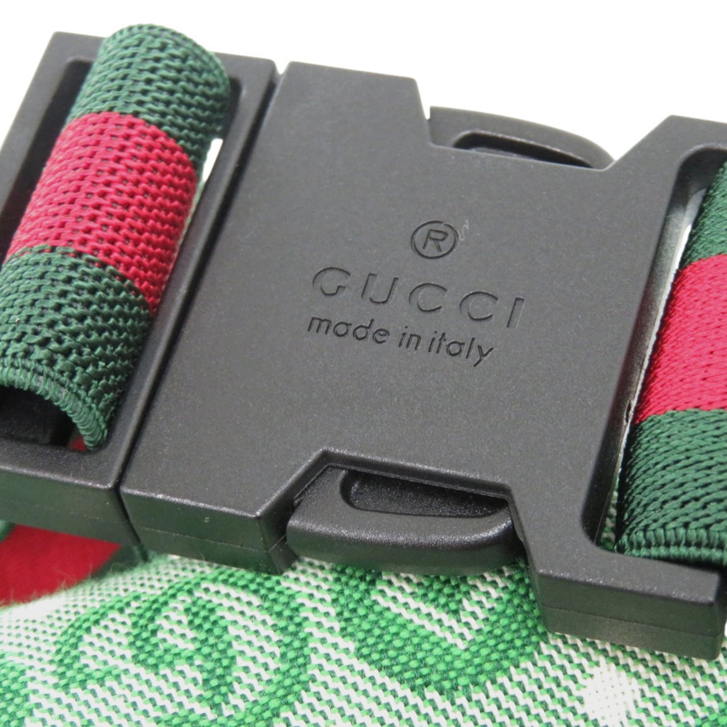 Gucci Green Red Color Canvas Leather Fanny Pack Pouch