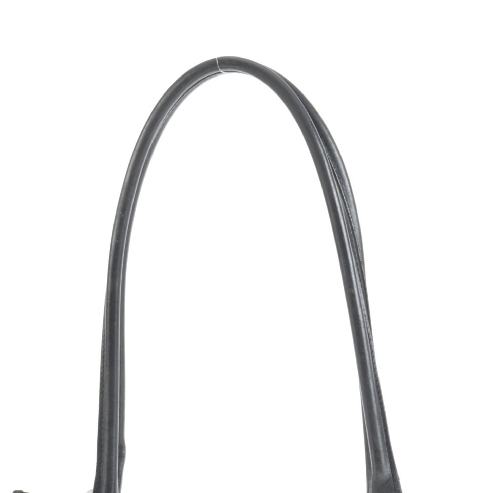 Gucci Black Leather Canvas Tote Bag