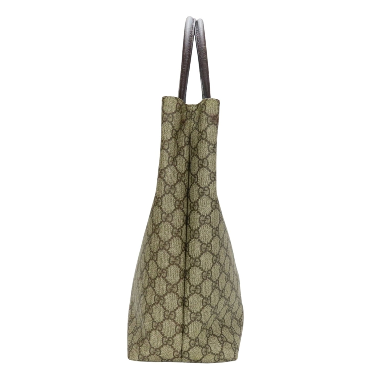 Gucci Beige Brown Gg Supreme Leather Tote Bag