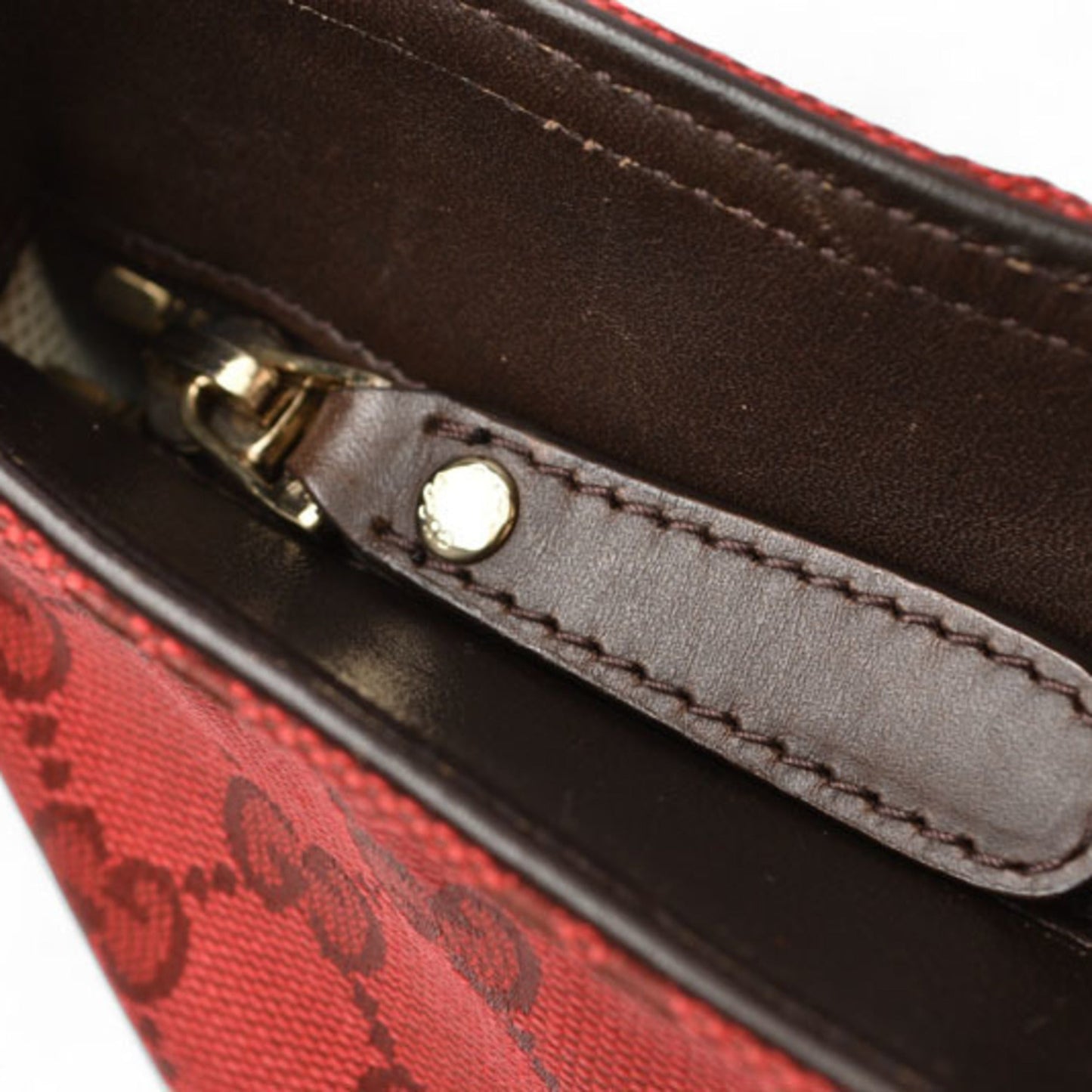 Gucci Dark Red Red Color Coated Canvas Shoulder Bag Tote Bag