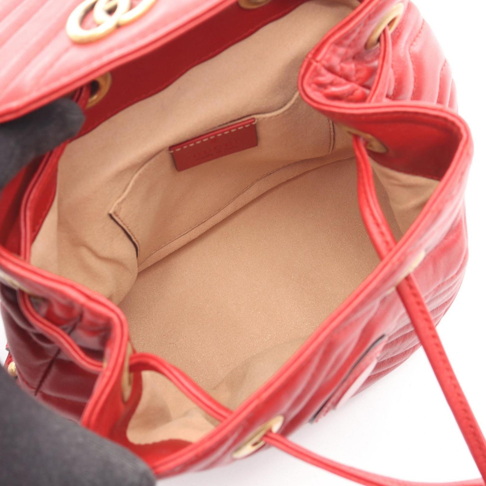 Gucci Red Color Leather Backpack