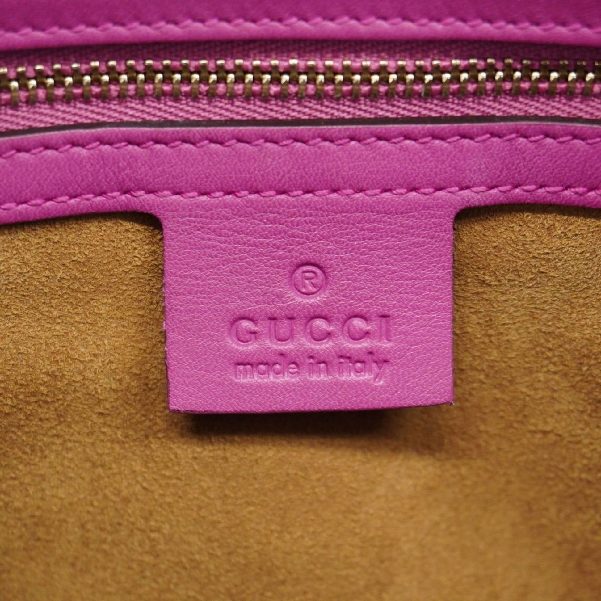 Gucci Brown Pink Red Color Pvc Handbag