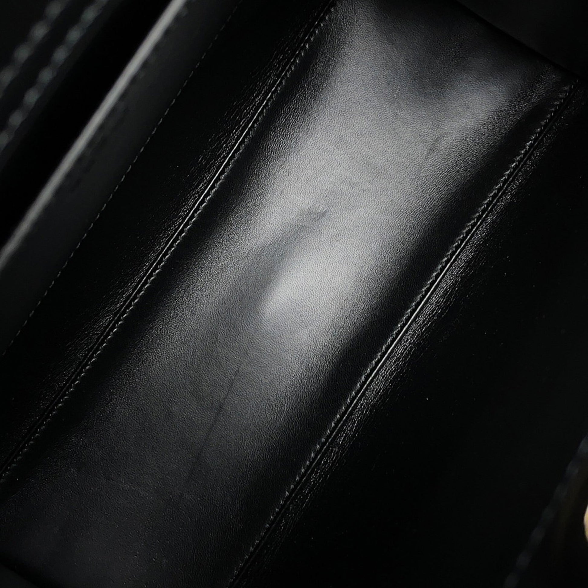 Gucci Black Leather Handbag Shoulder Bag Tote Bag