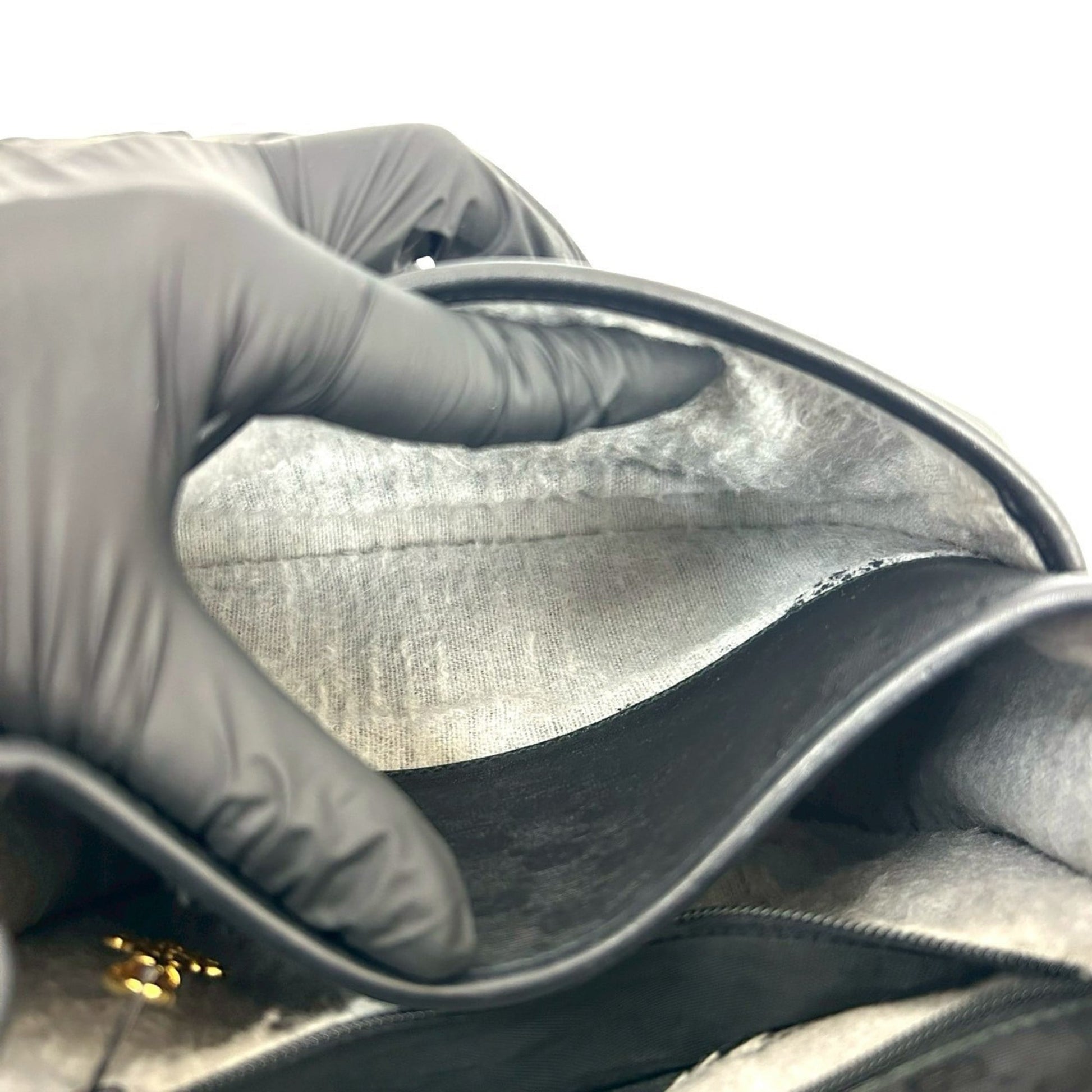 Gucci Black Leather Pvc Pochette Shoulder Bag