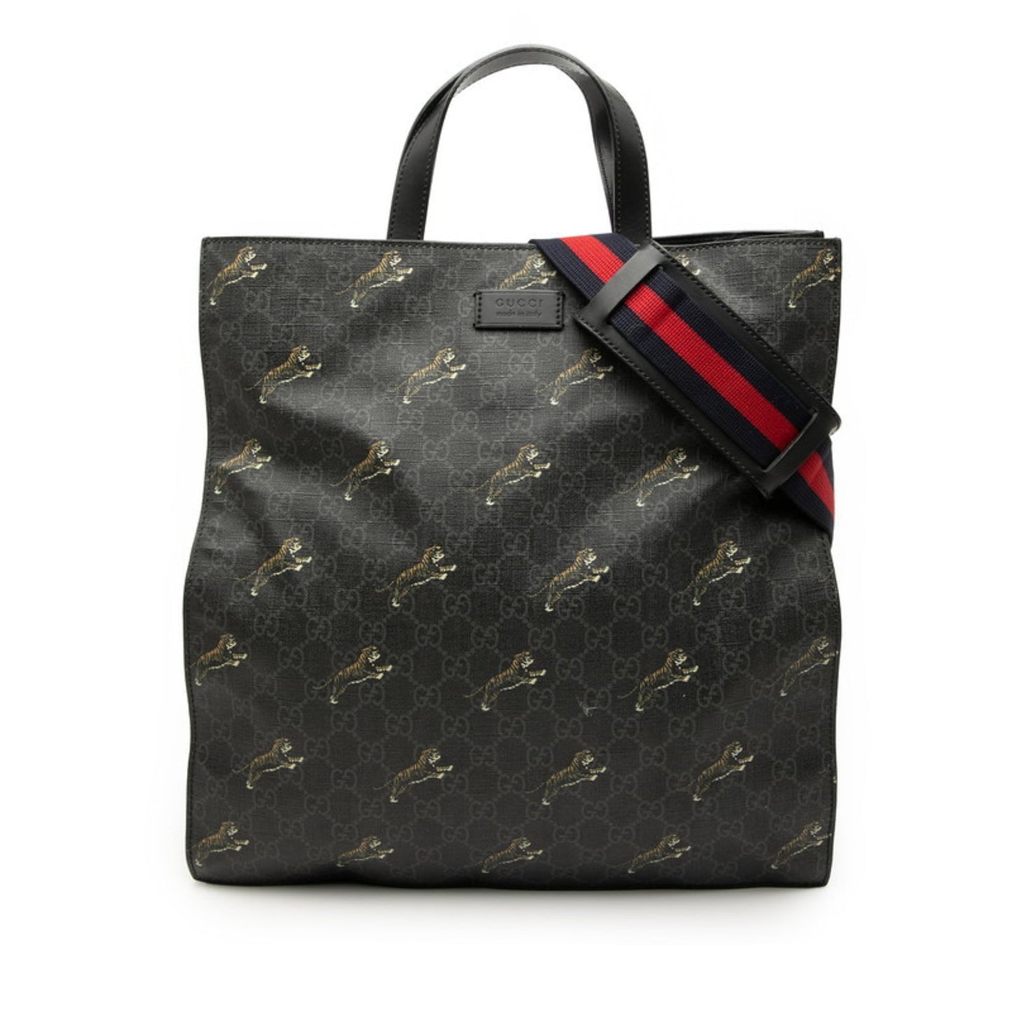 Gucci Black Pvc Leather Shoulder Bag Tote Bag