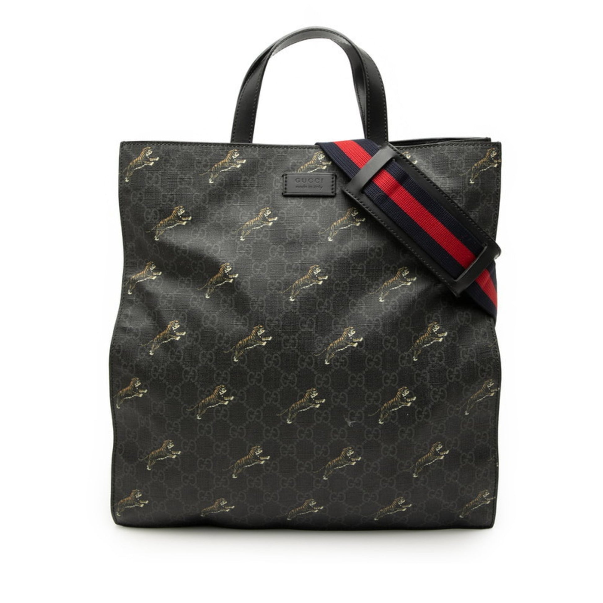 Gucci Black Pvc Leather Shoulder Bag Tote Bag