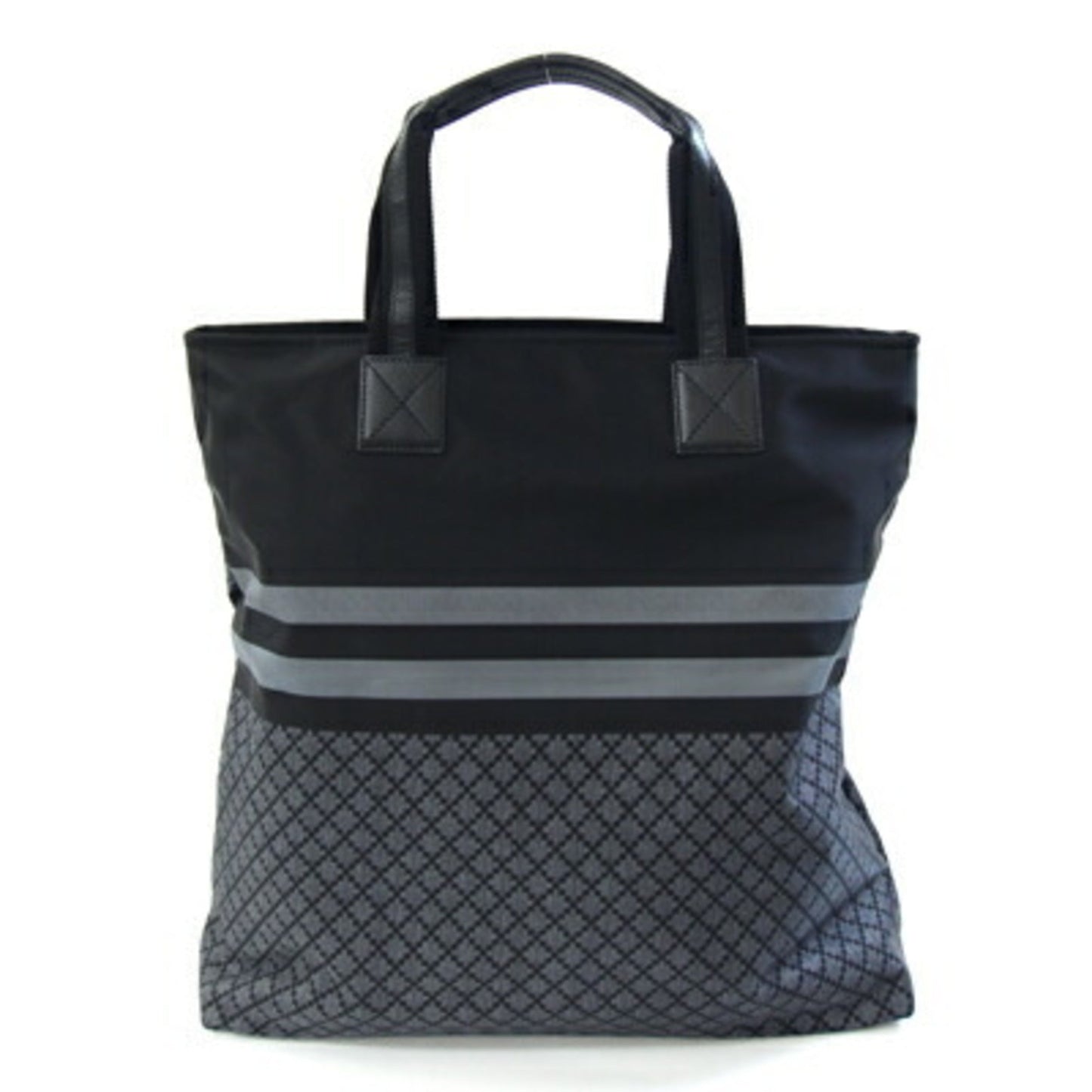 Gucci Diamante Black Gray Nylon Handbag Tote Bag