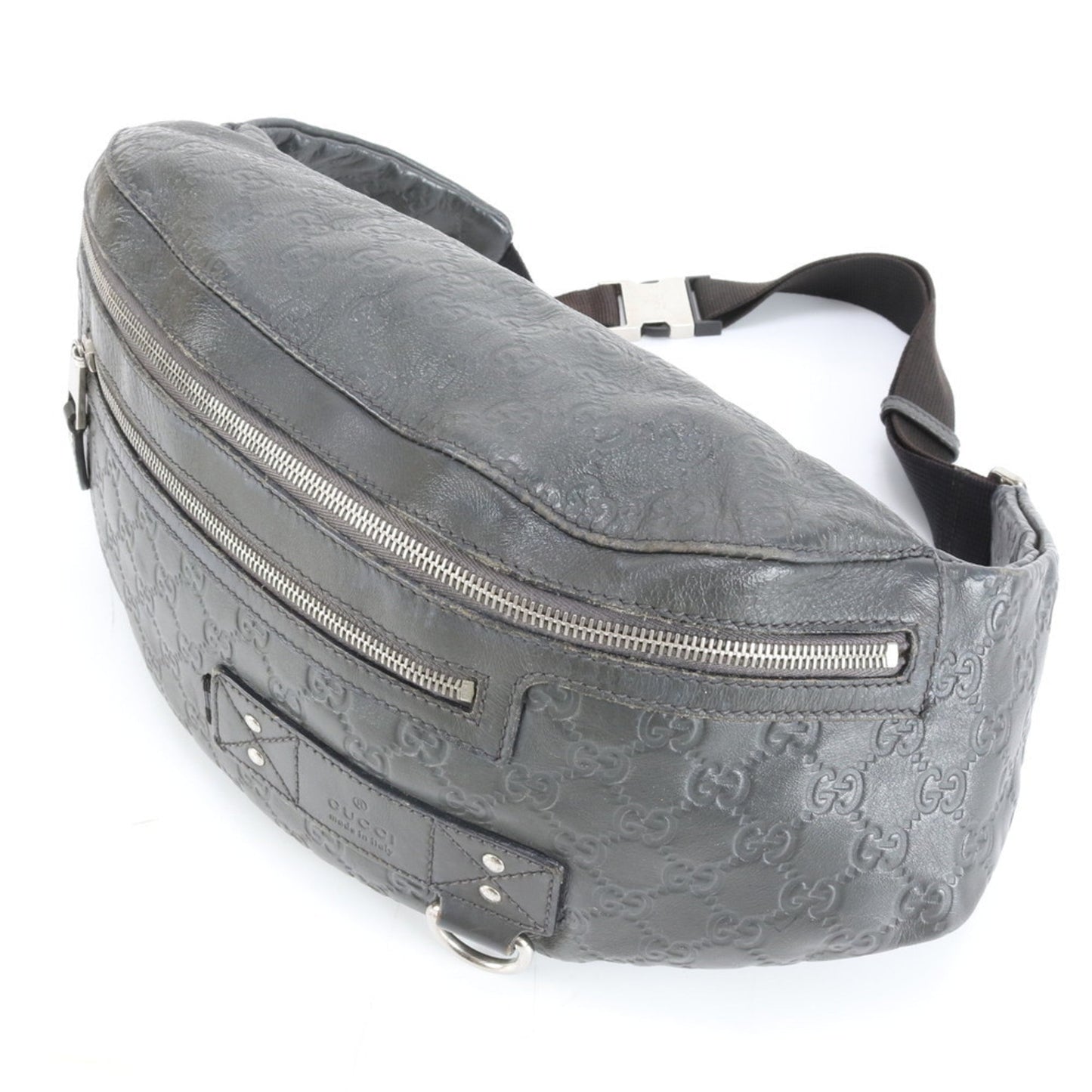 Gucci Dark Gray Leather Pouch Sling Bag