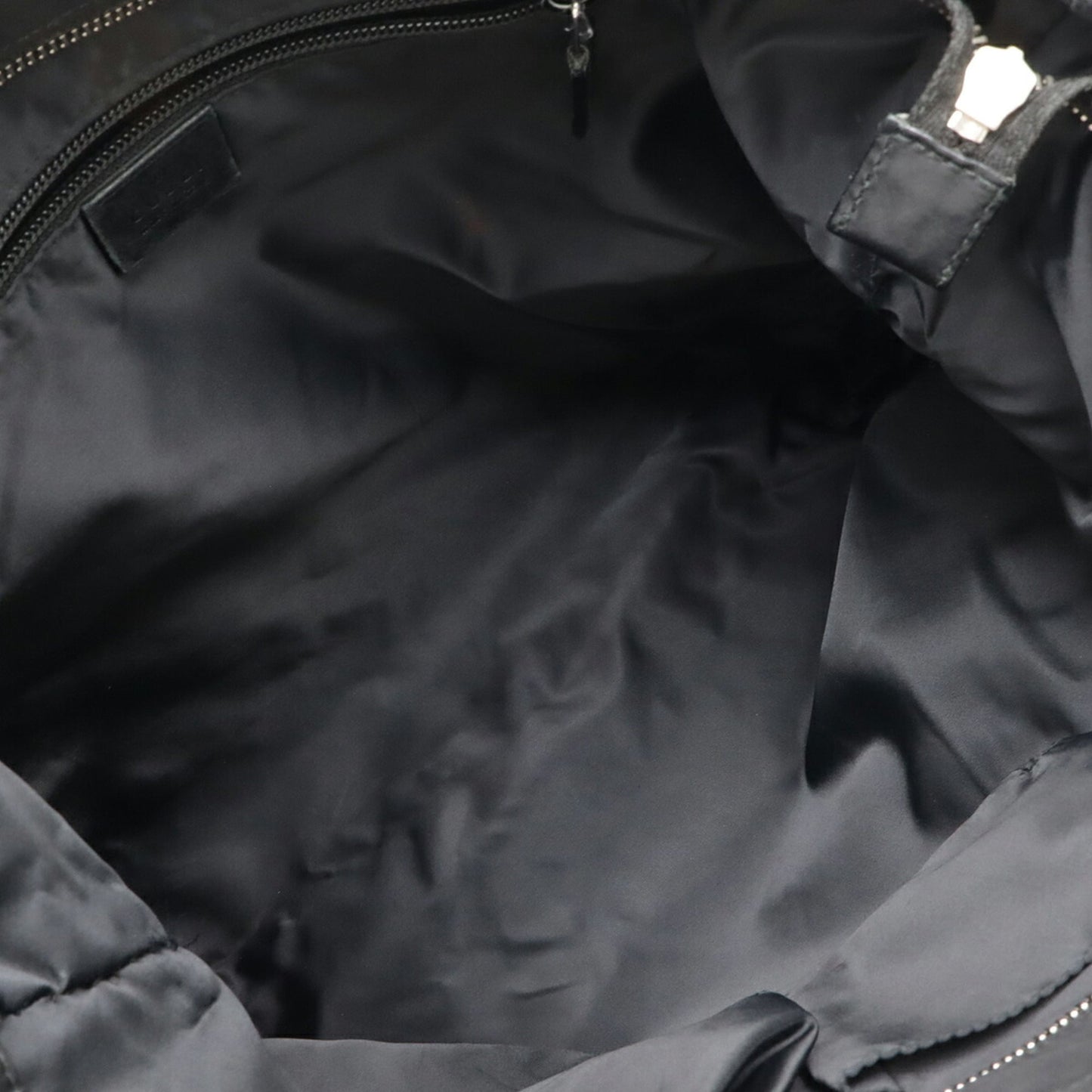 Gucci Black Gray Nylon Leather Shoulder Bag