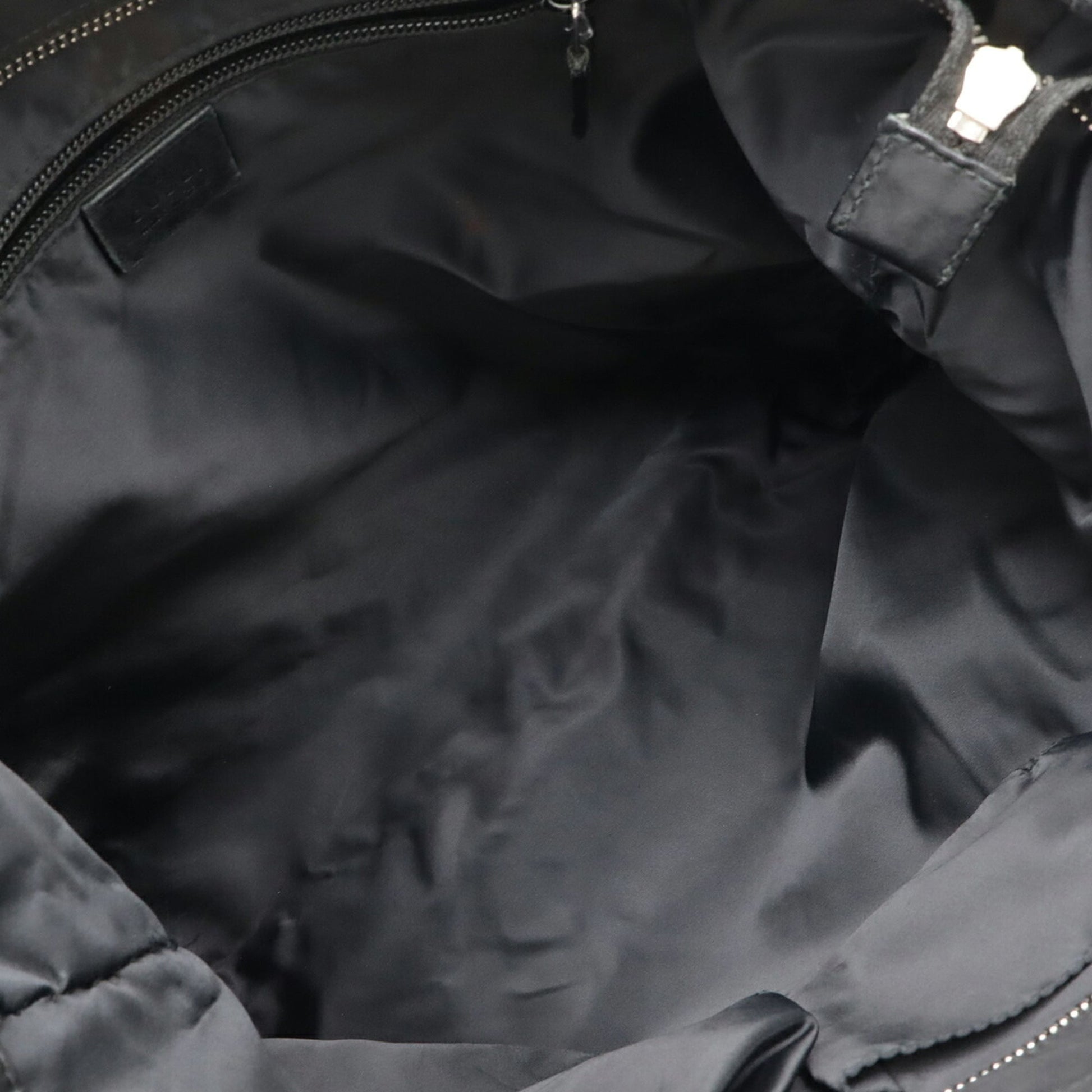 Gucci Black Gray Nylon Leather Shoulder Bag
