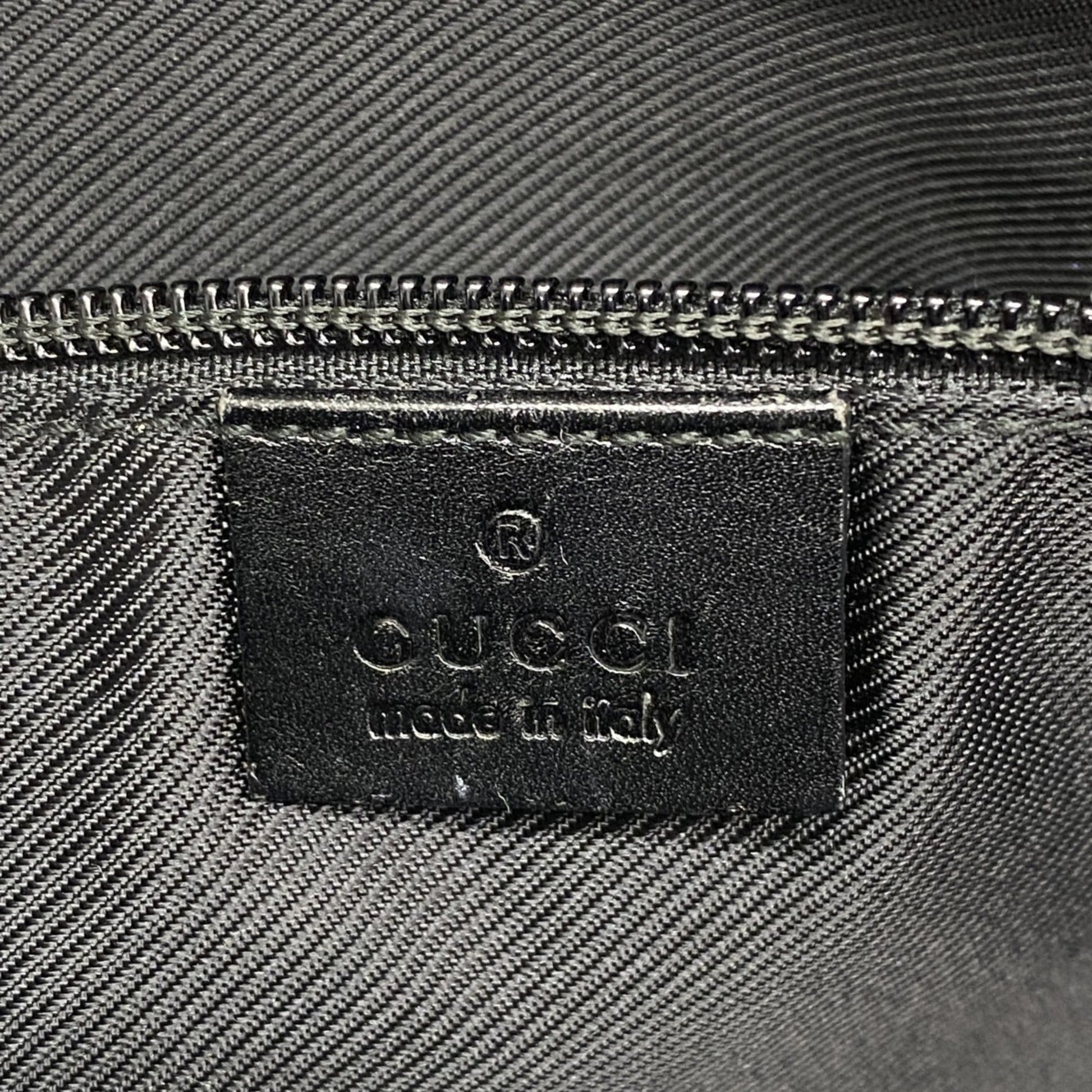Gucci Beige Black Canvas Tote Bag