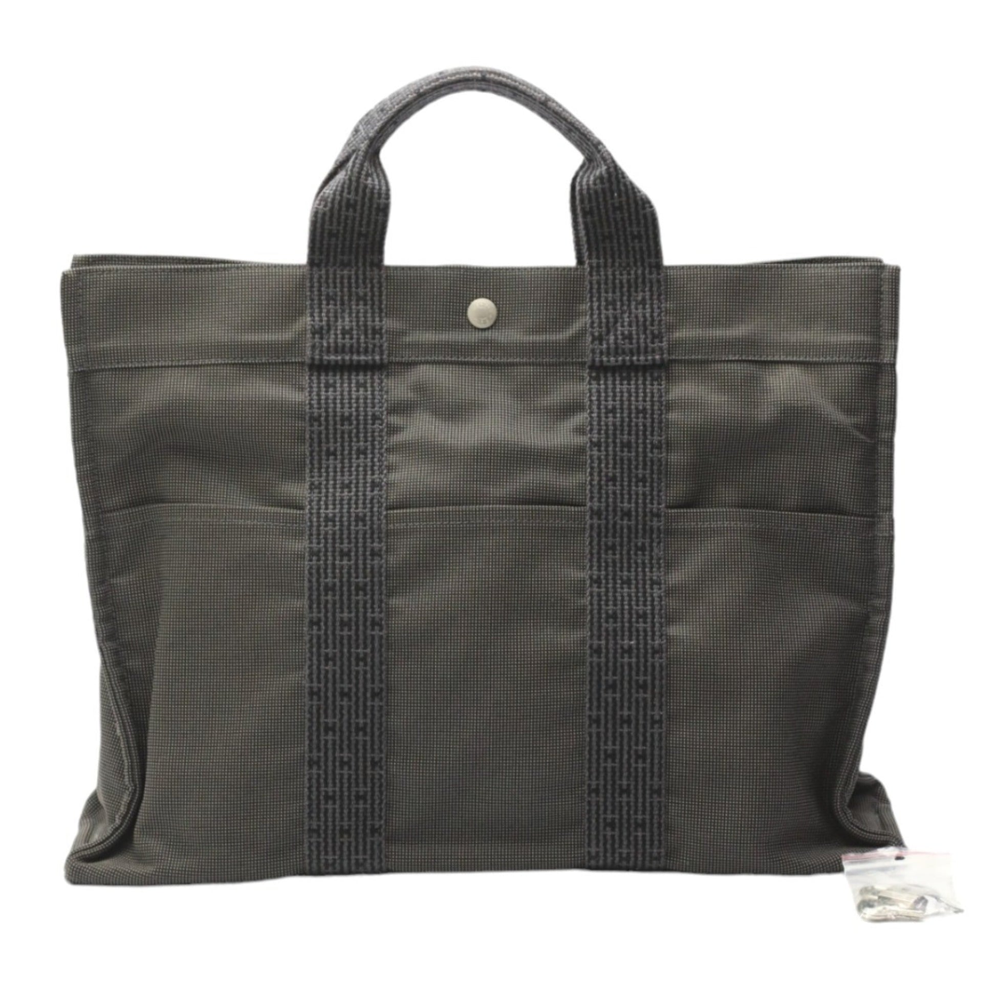 Hermes Her Line Tote Bag Canvas Gray Tote Bag 15