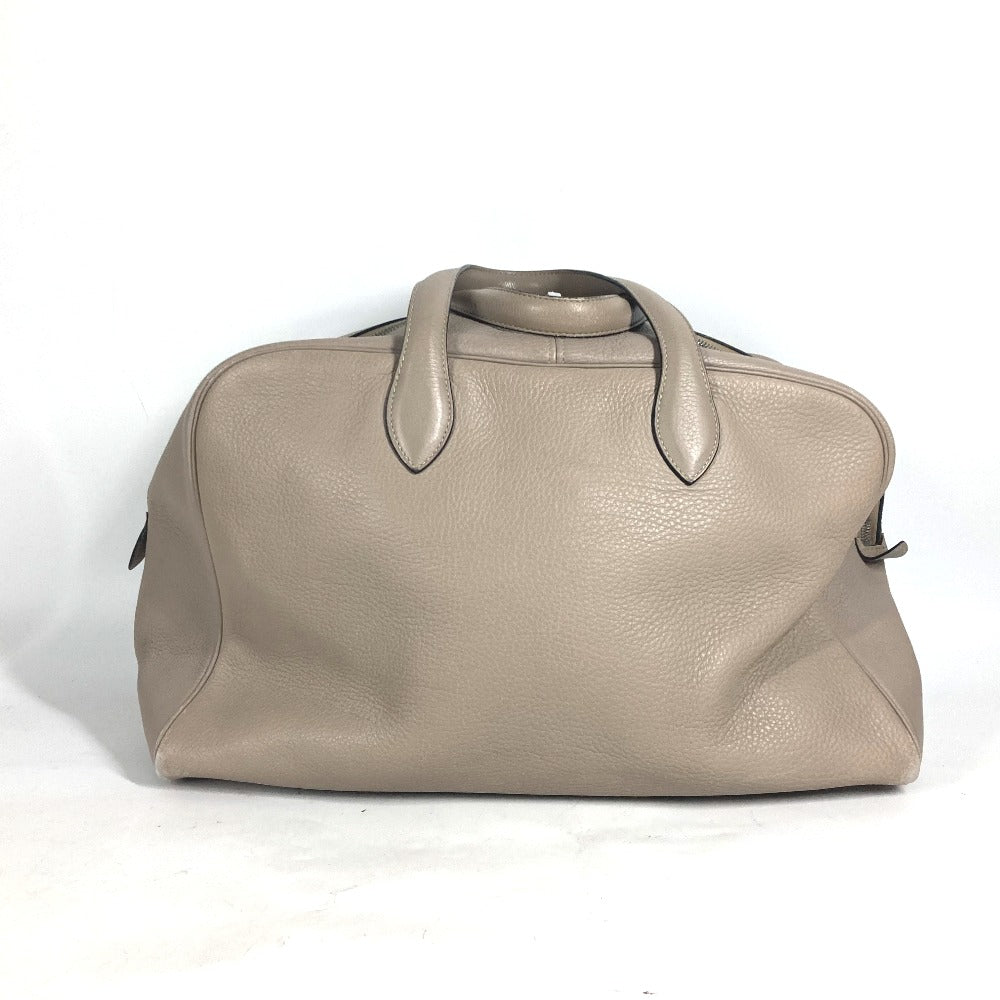 Hermes Boston Duffel Bag Taurillon Clemence Victoria Unisex Unisex Beige Travel Bag