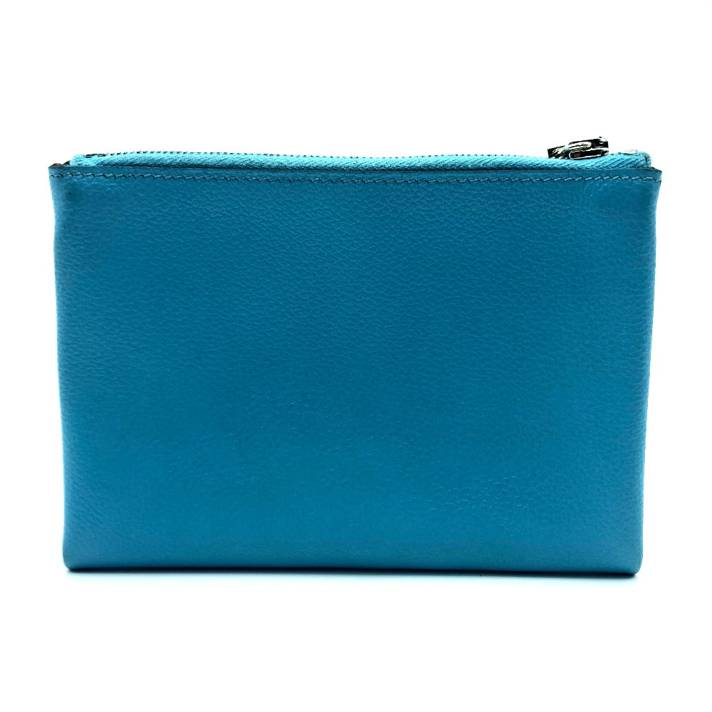 Pouch Flat Atou Pm Women Handbag Leather Blue Shoes