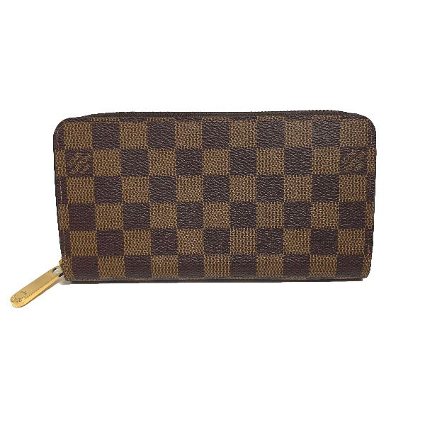 Louis Vuitton Long Purse N41661 Damier Zip Canvas Brown Wallet Case