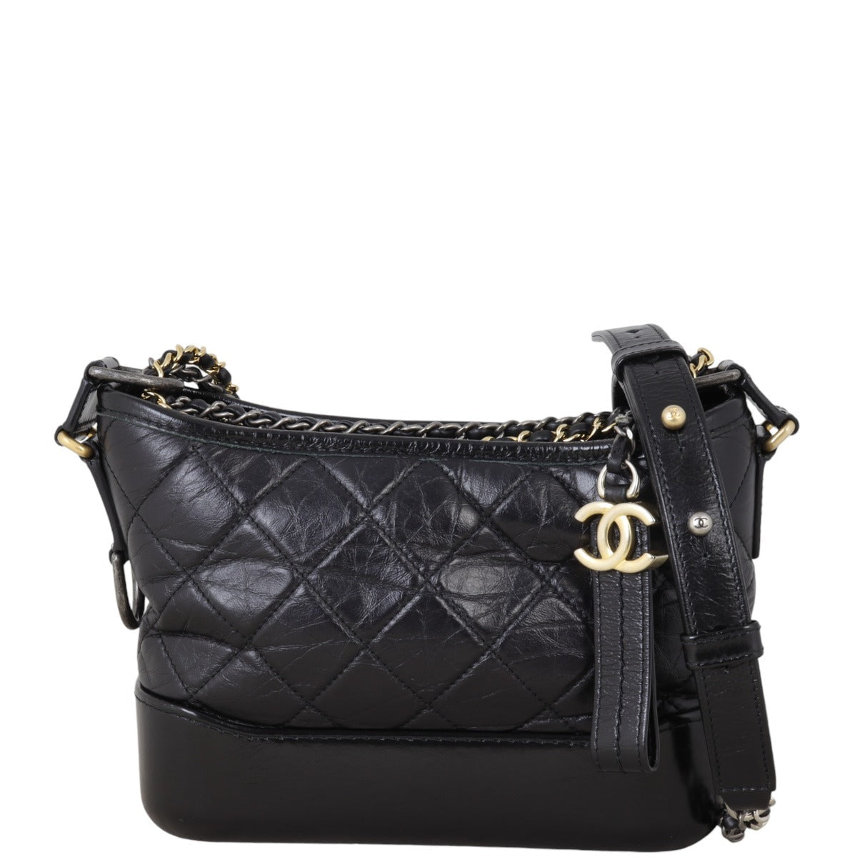 Chanel Gabrielle Hobo Quilted Black Crossbody Bag