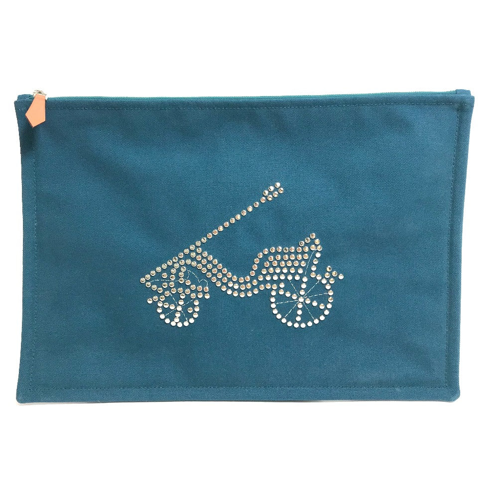 Pouch Type Bicycle Studs Velocipedist Unisex(Unisex) Handbag Canvas Blue Travel Bag