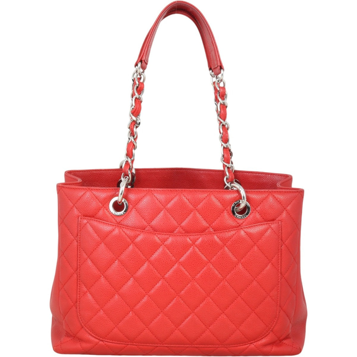 Chanel Grand Shopping Tote Quilted Red Shoulder Bag