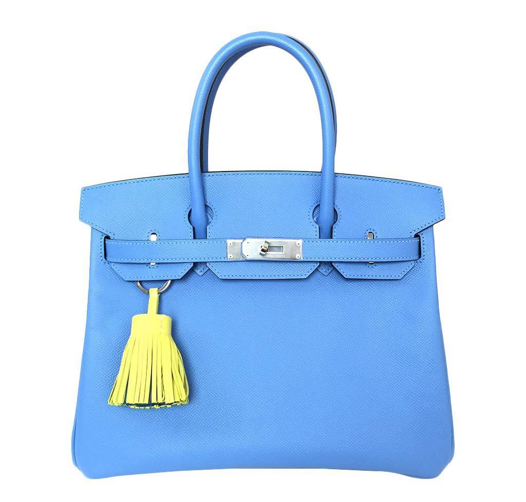 Hermes Birkin Bag Paradise Blue Travel Bag