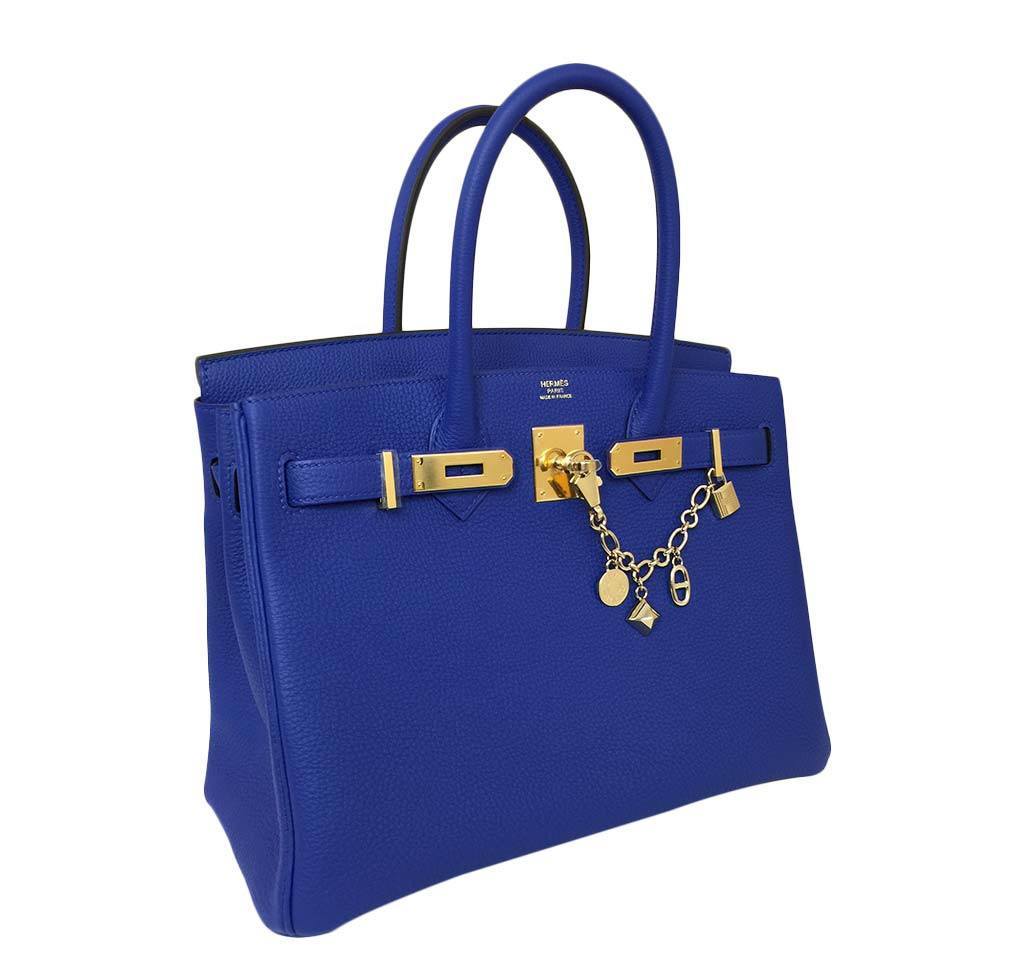 Hermes Birkin Bag Electrique Blue Travel Bag