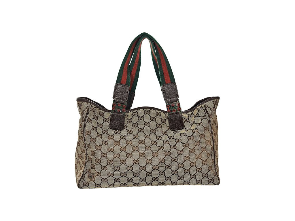 Brown Gucci Monogram Tote Bag