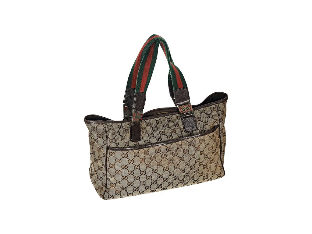 Brown Gucci Monogram Tote Bag