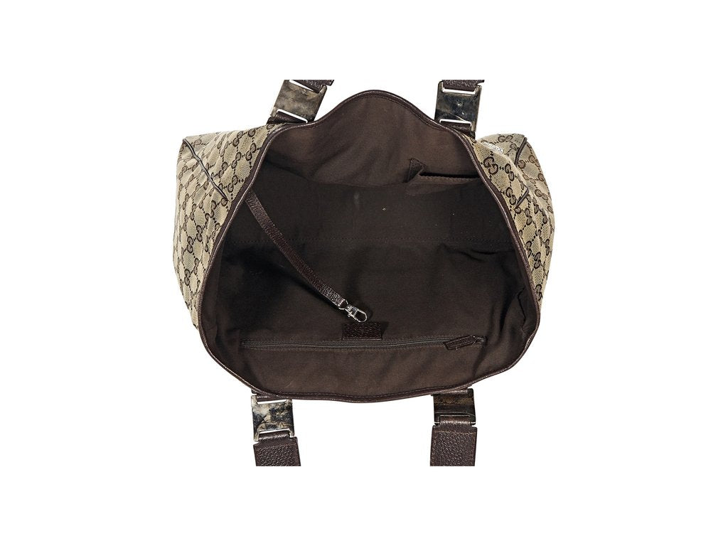 Brown Gucci Monogram Tote Bag
