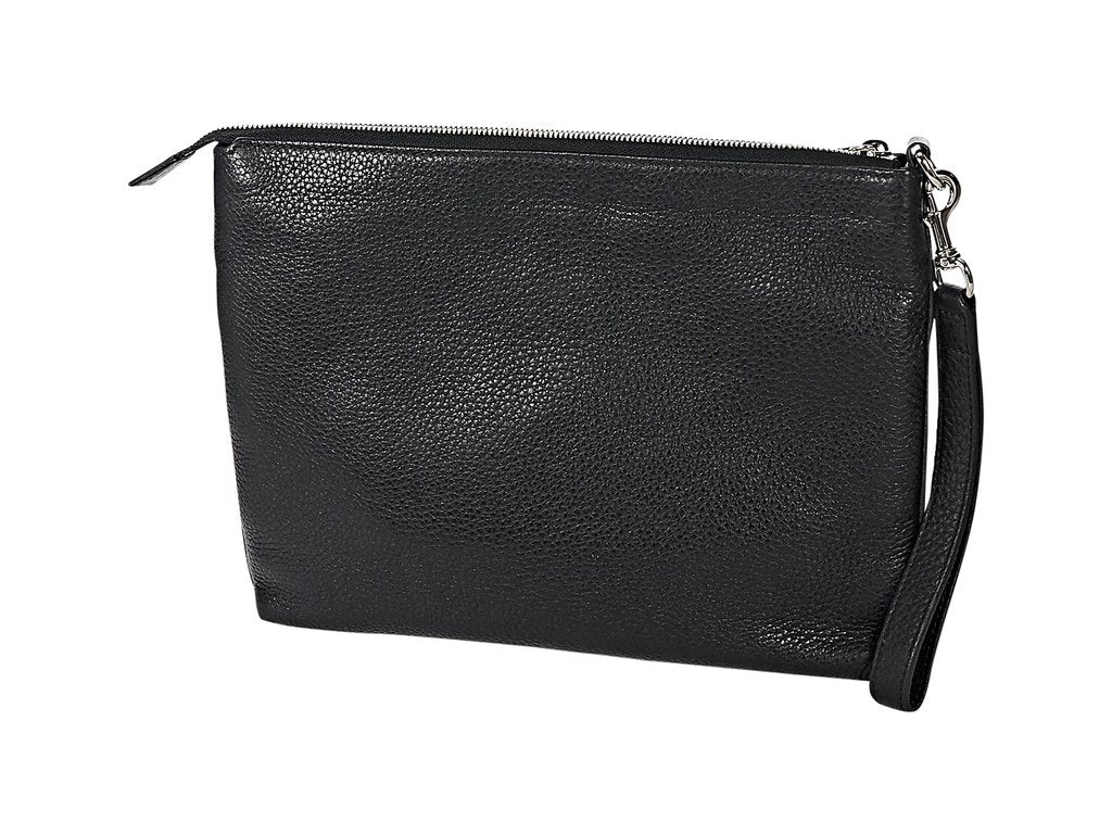 Black Gucci Soho Pebbled Leather Clutch