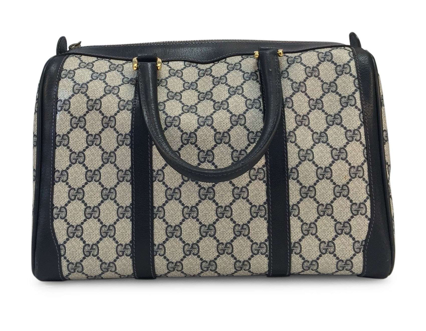 Gucci Navy Monogram Canvas Large Boston Joy Bag