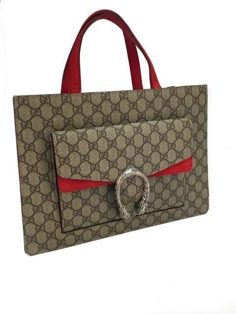Gucci Beige Monogram Red Dionysus Supreme Shoulder Bag