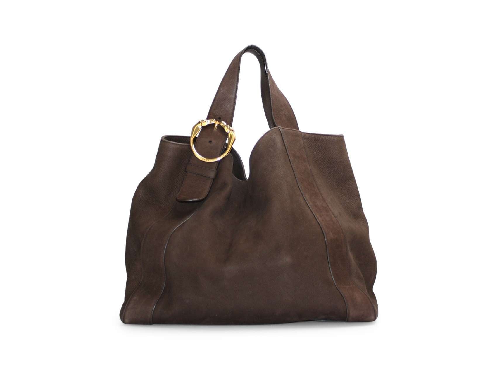 Gucci Chocolate Nubuck Dionysus Ring Stirrup Hobo