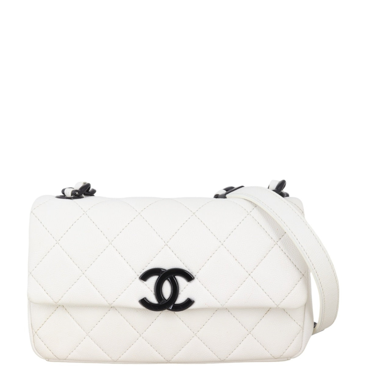Chanel My Everything Flap Small Handbag Quilted White Crossbody Bag