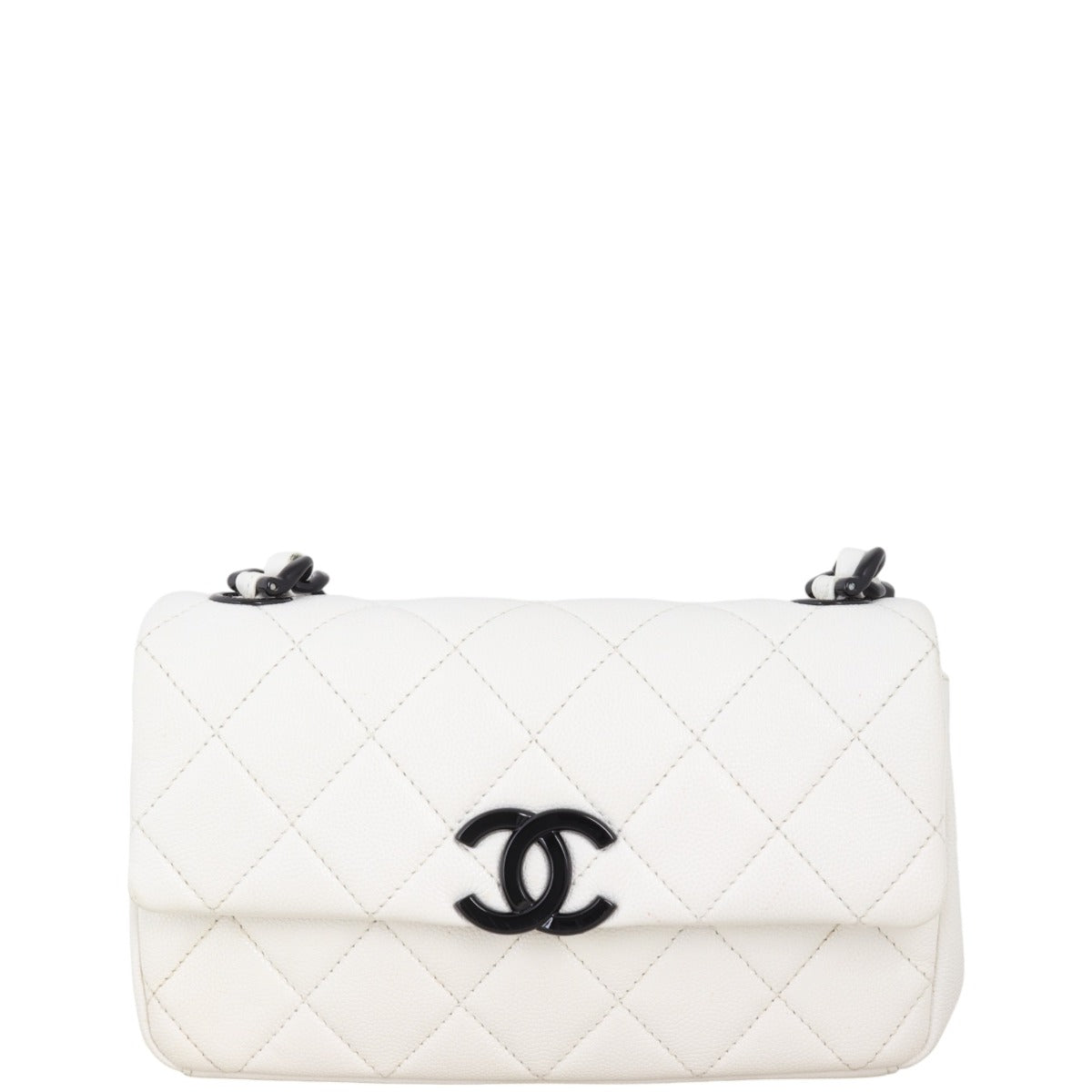 Chanel My Everything Flap Small Handbag Quilted White Crossbody Bag