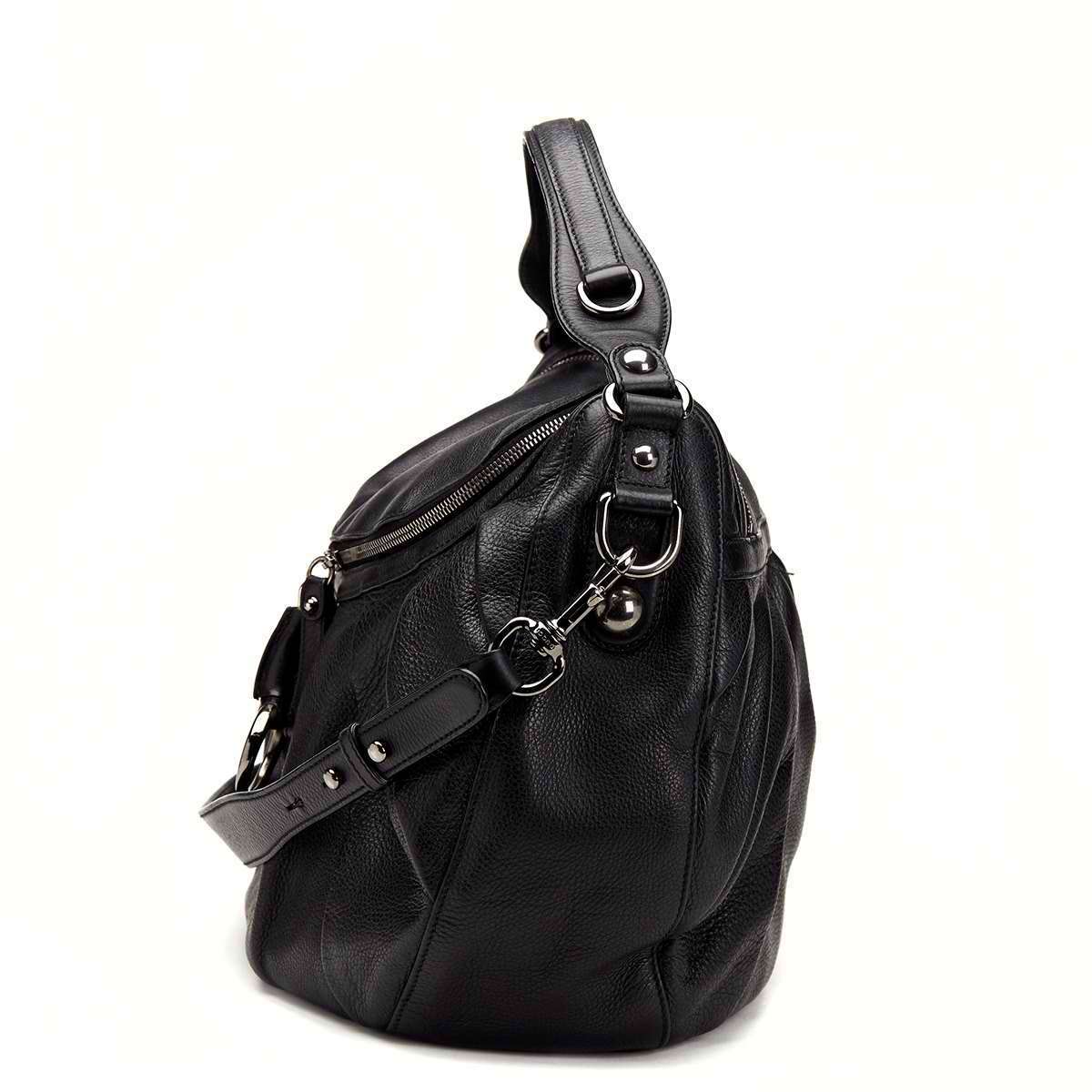 GUCCI - BLACK PEBBLED LEATHER MEDIUM ICON BIT 2012