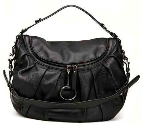 GUCCI - BLACK PEBBLED LEATHER MEDIUM ICON BIT 2012