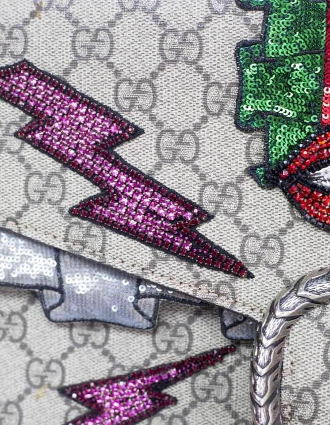 Gucci Dionysus GG Supreme Lips Embroidered Bag