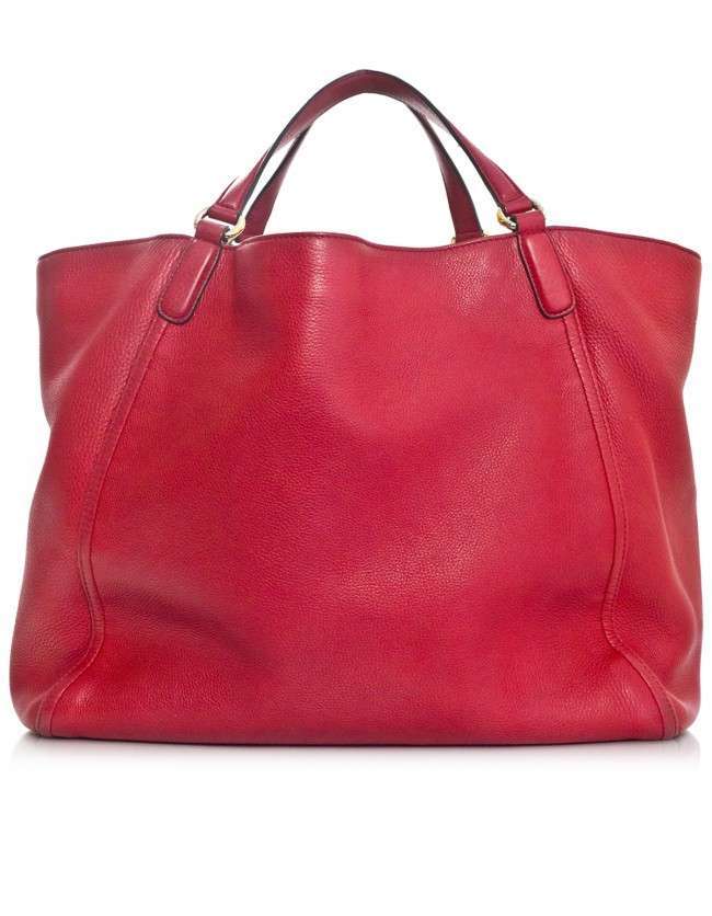 Gucci Red Leather Large Soho Tote Bag