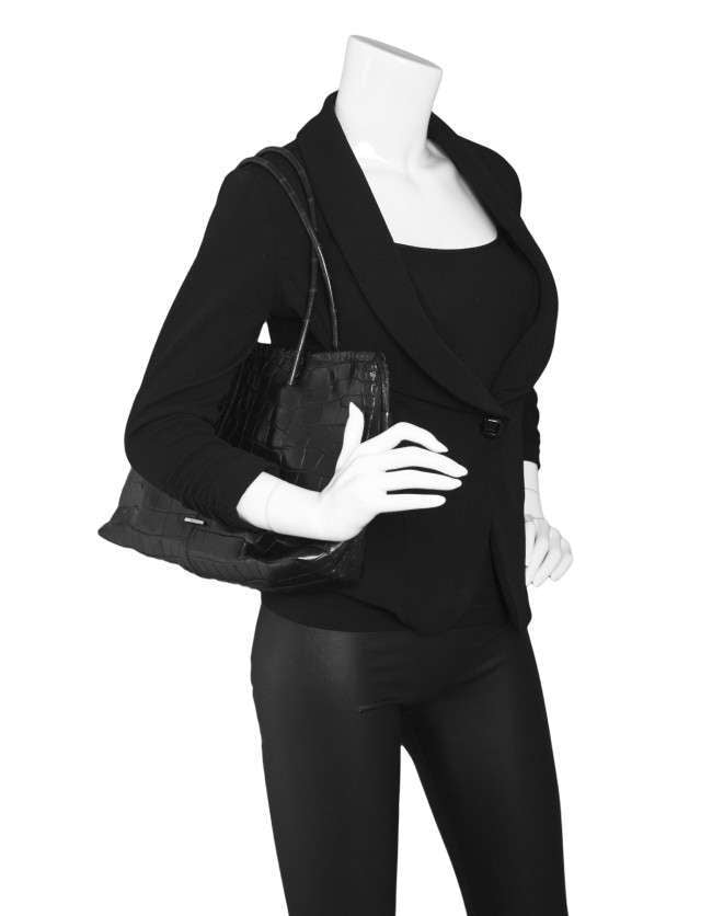 Gucci Black Crocodile Tote