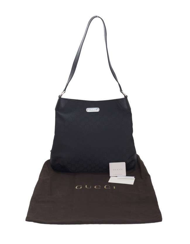 Gucci Black Monogram Shoulder Bag