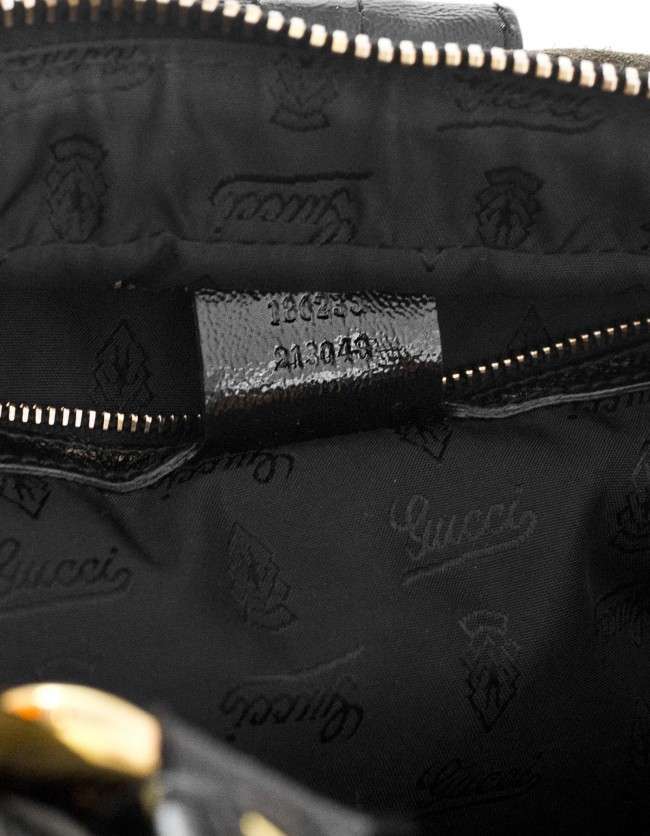 Gucci Grey & Black Aviatrix Hysteria Boston Handle Bag