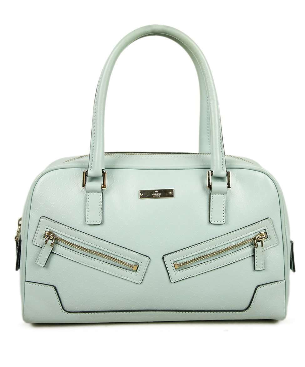 GUCCI PALE BLUE LEATHER SATCHEL